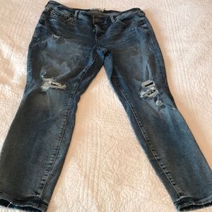 Torrid Mid Rise Skinny Distressed Jean